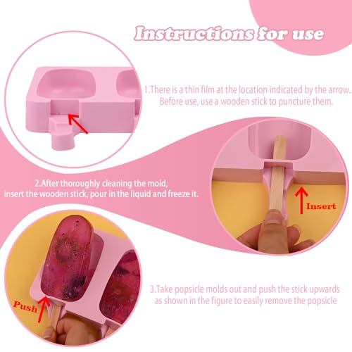 Smart Home WMKGG Popsicle Silicone Molds Set, 2 PCS Ice Set