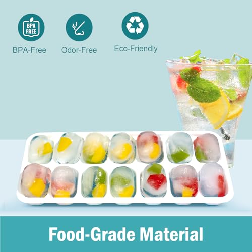 Classic 3 Pack Ice Cube Trays with Lid for Freezer, bendable Kit
