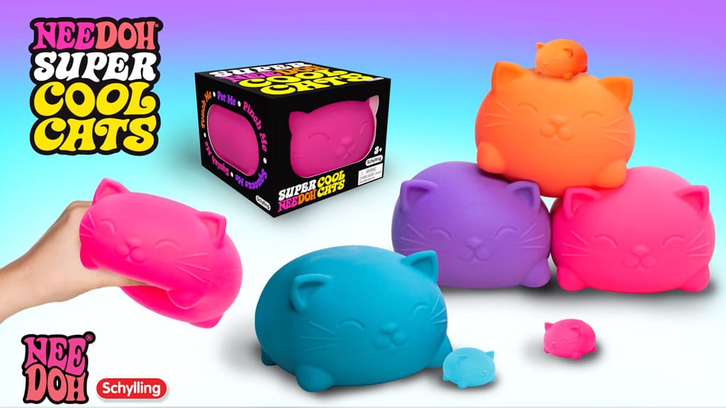 Fun Fidget Monster Super NeeDoh Cool Cats | Select Opal Prairie - Collectible Shaggy Monster Squishable Toy Detail