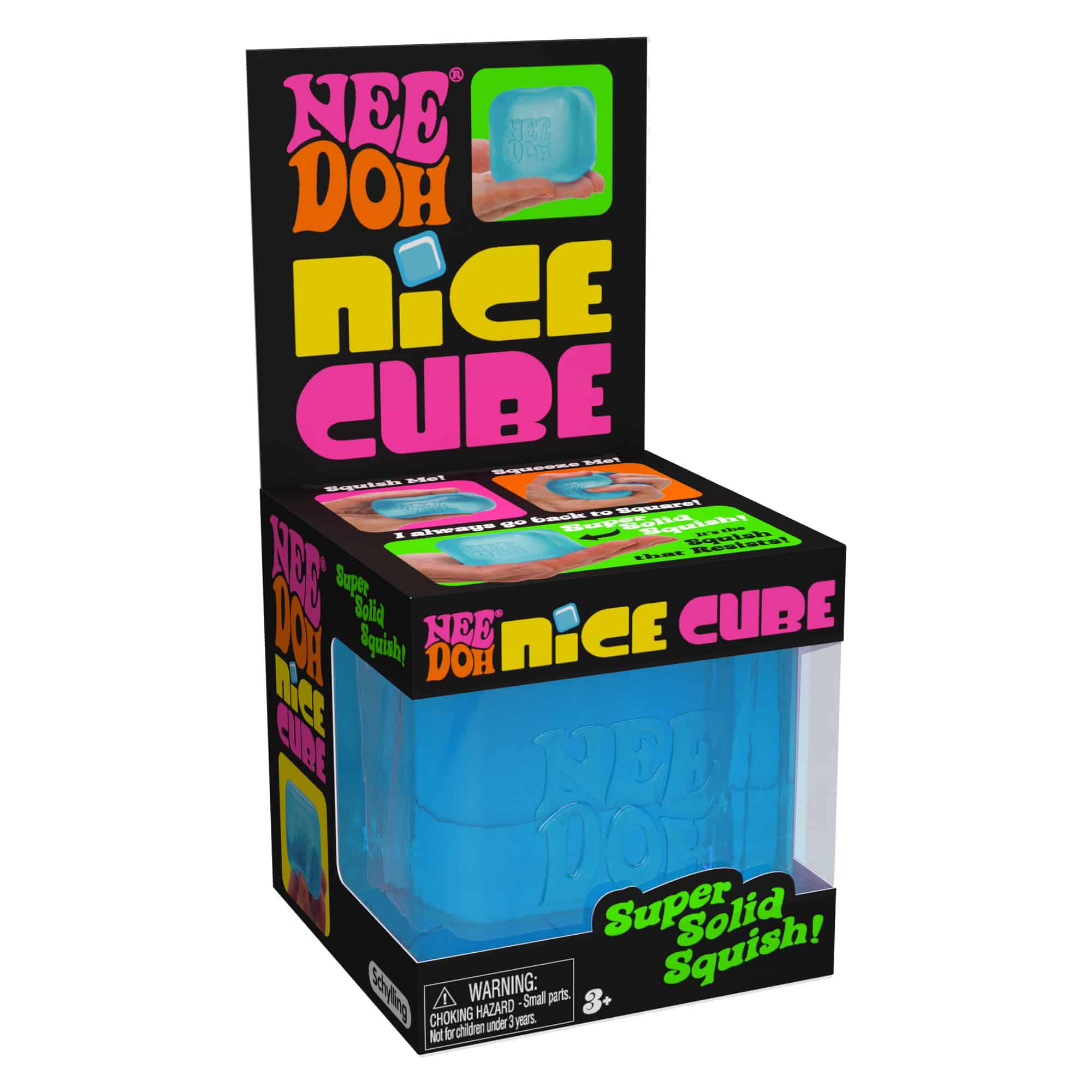 Ice-Cube Texture NeeDoh Nice Cube | Series Elm Bridge - Translucent Jelly Cool Cube Sensory Toy - Surprise Me! (Random Color)