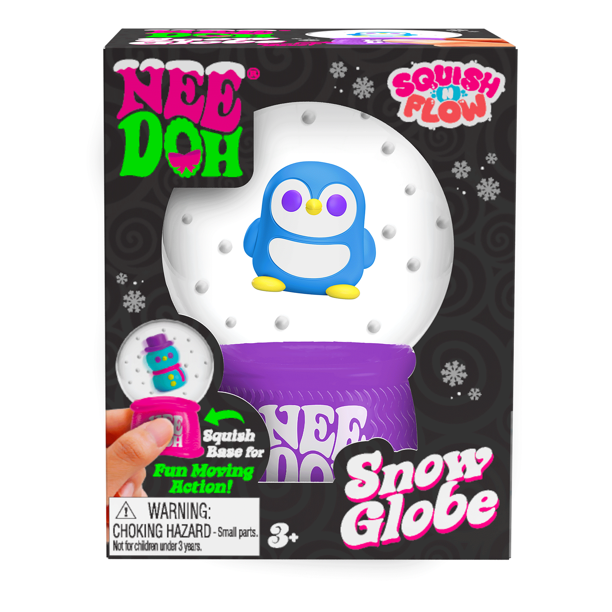 Squishable Nice Cube NeeDoh Squish N Flow Snow Globe | Signature Moonlit Lane - Translucent Jelly Cool Cube Sensory Toy - Default Title