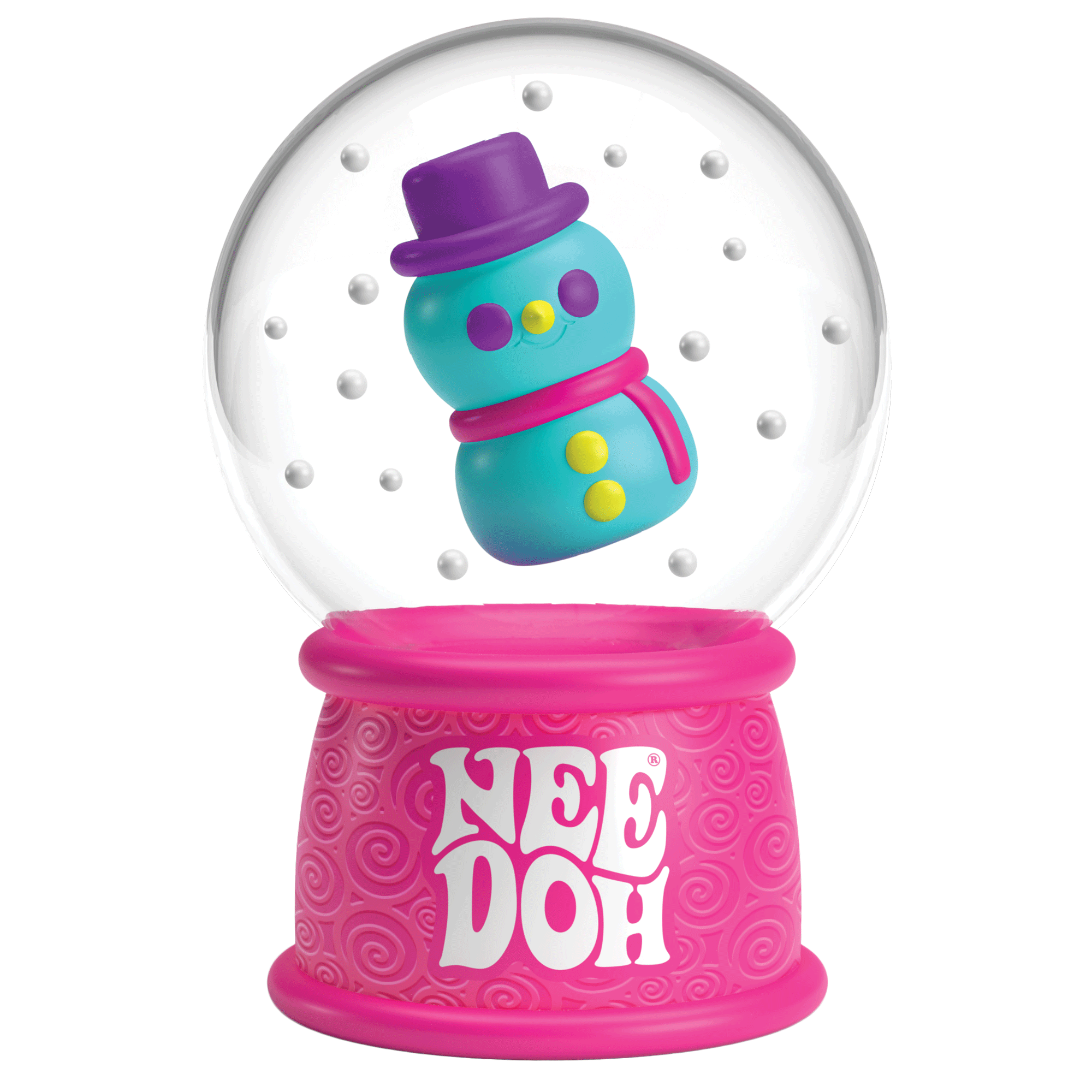 Squishable Nice Cube NeeDoh Squish N Flow Snow Globe | Signature Moonlit Lane - Translucent Jelly Cool Cube Sensory Toy Detail