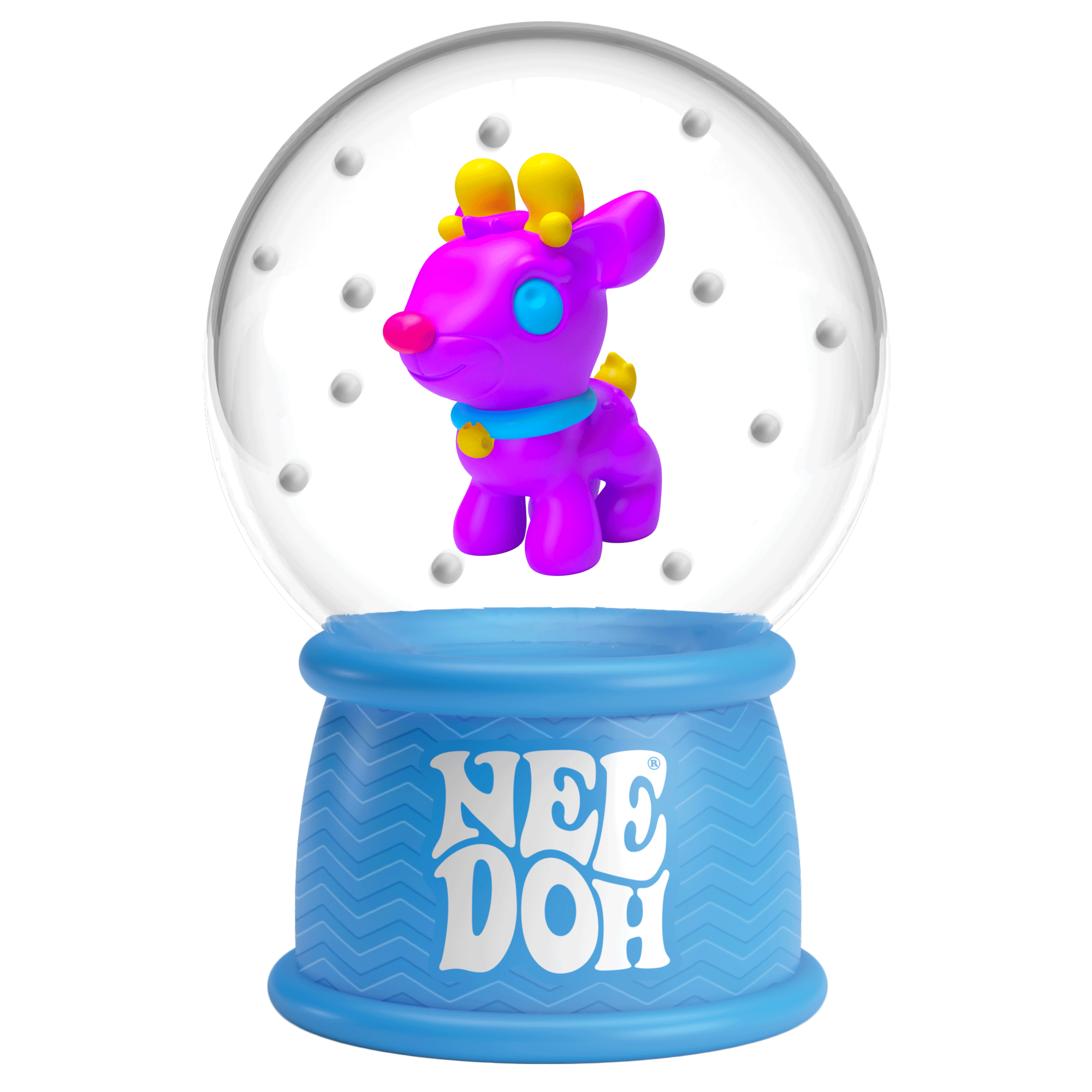 Squishable Nice Cube NeeDoh Squish N Flow Snow Globe | Signature Moonlit Lane - Translucent Jelly Cool Cube Sensory Toy Detail