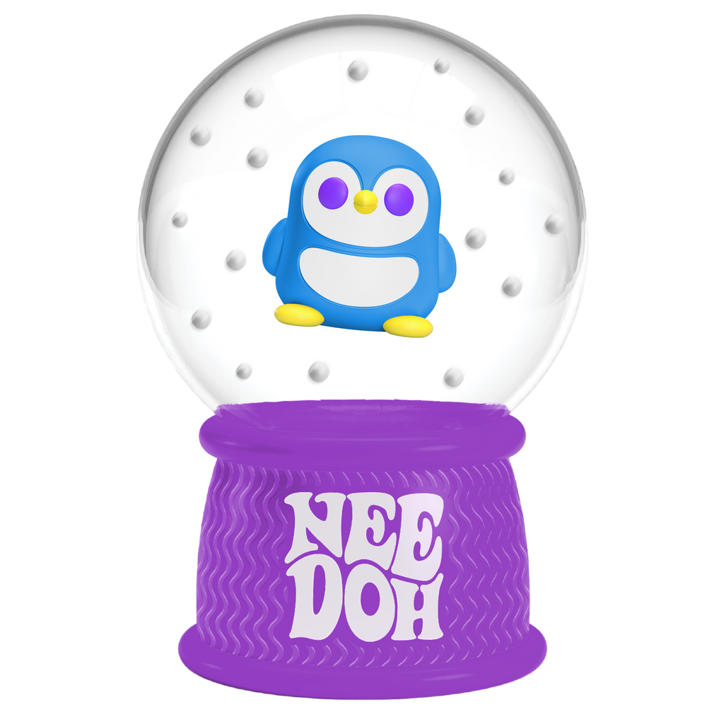 Squishable Nice Cube NeeDoh Squish N Flow Snow Globe | Signature Moonlit Lane - Translucent Jelly Cool Cube Sensory Toy Detail