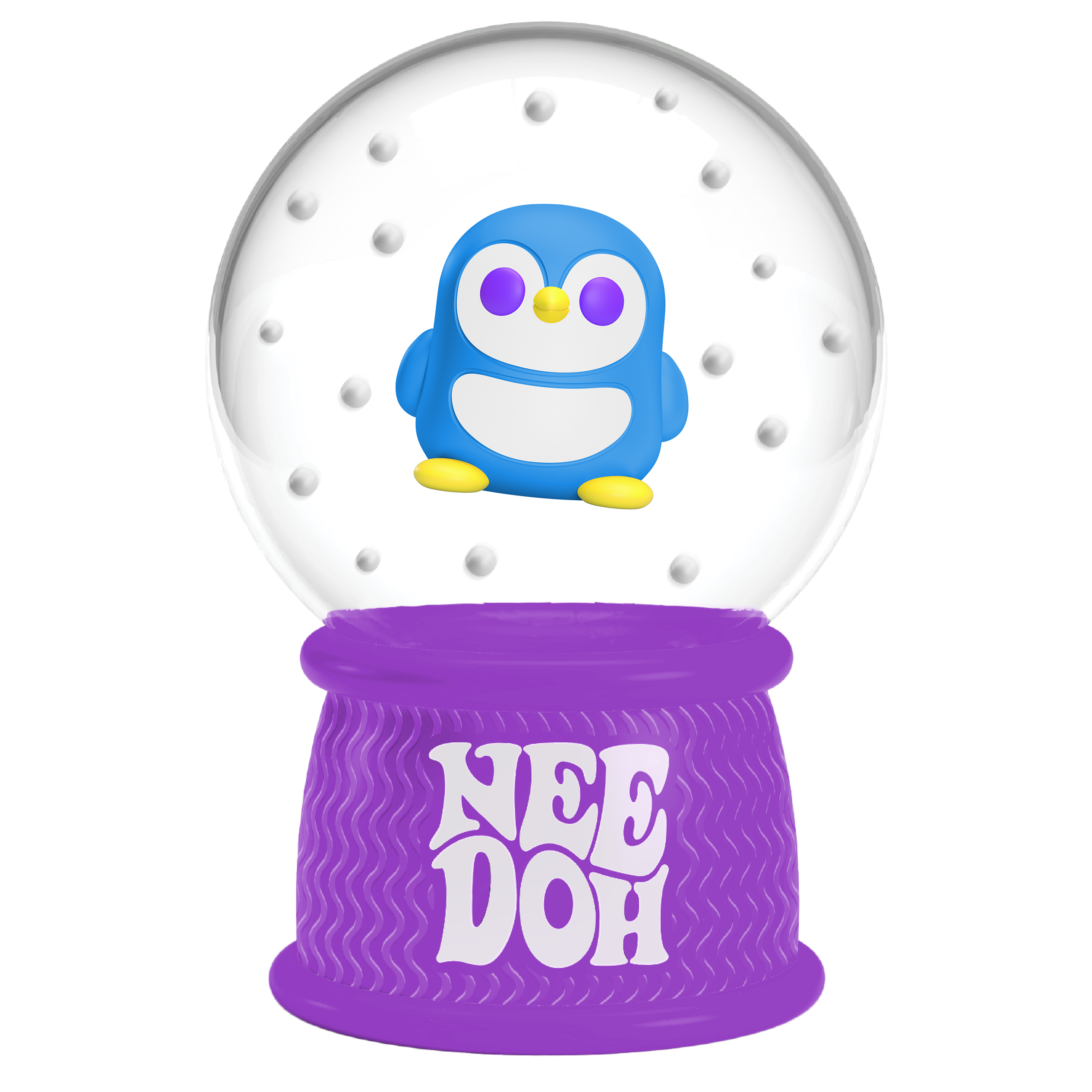 Squishable Nice Cube NeeDoh Squish N Flow Snow Globe | Signature Moonlit Lane - Translucent Jelly Cool Cube Sensory Toy Detail