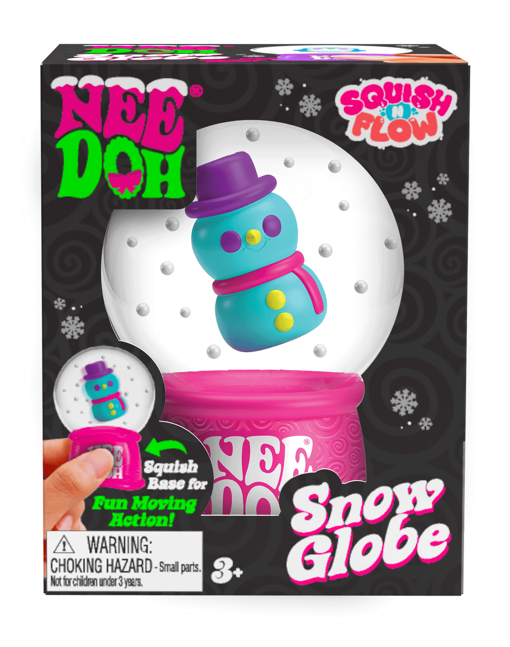Squishable Nice Cube NeeDoh Squish N Flow Snow Globe | Signature Moonlit Lane - Translucent Jelly Cool Cube Sensory Toy Detail