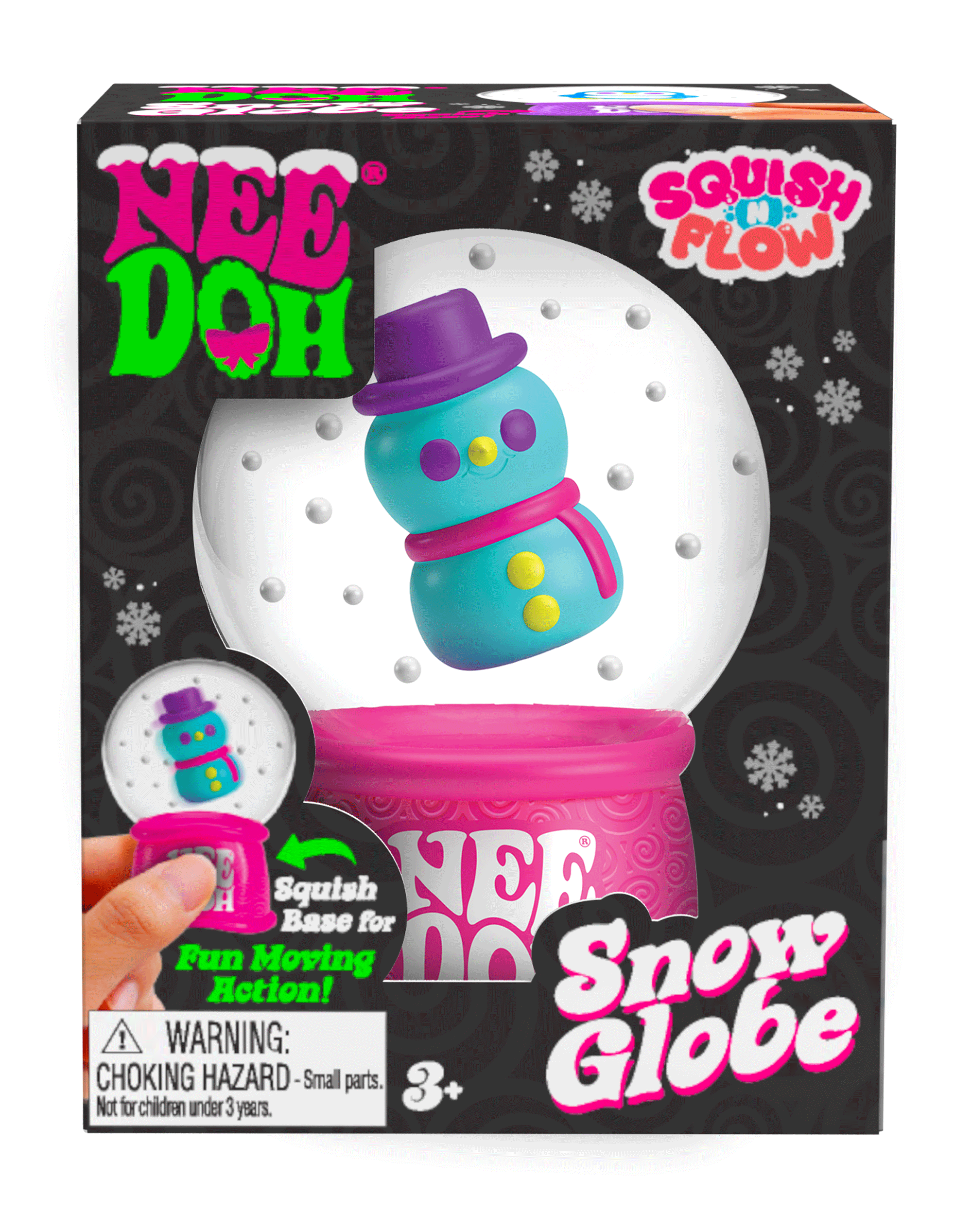 Squishable Nice Cube NeeDoh Squish N Flow Snow Globe | Signature Moonlit Lane - Translucent Jelly Cool Cube Sensory Toy Detail