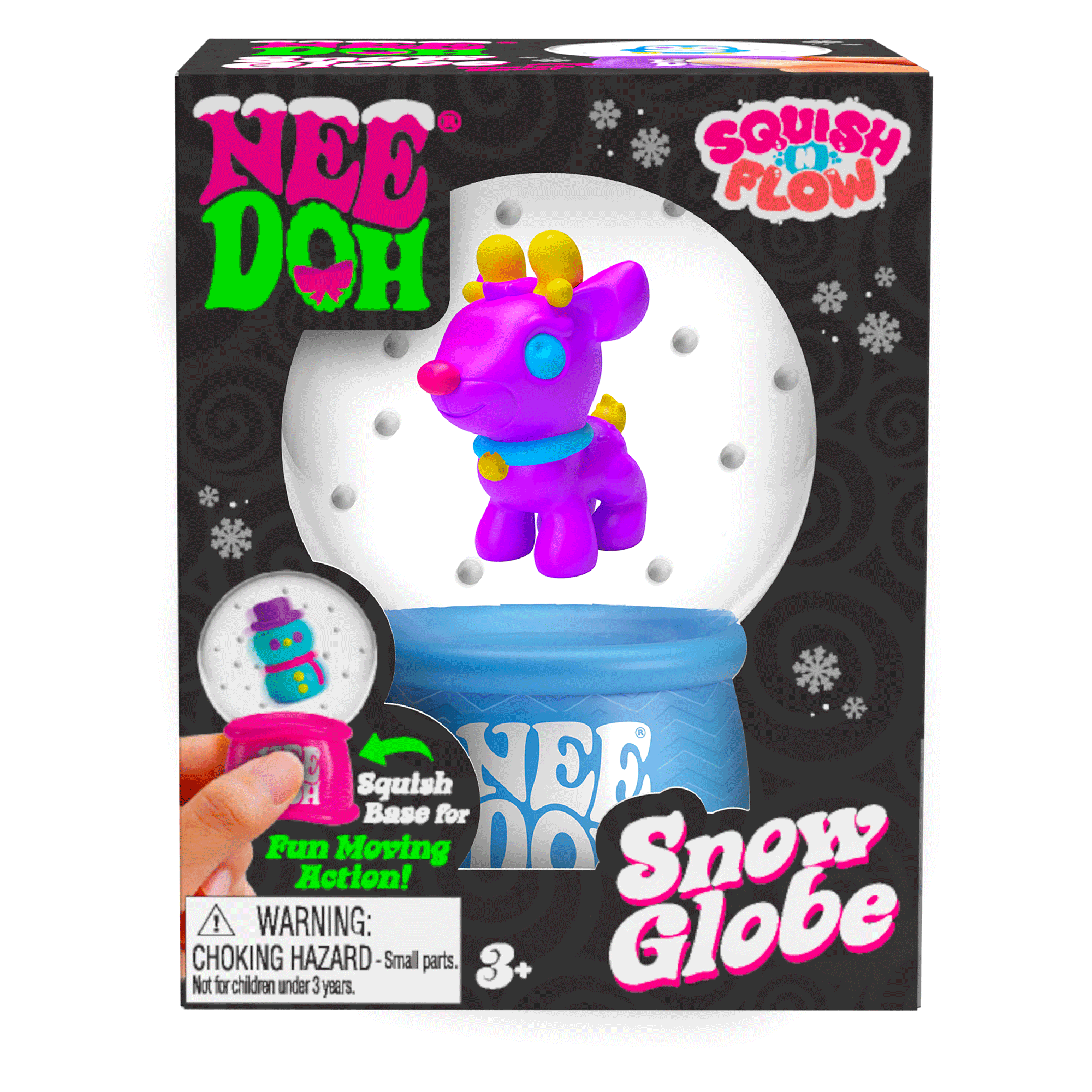 Squishable Nice Cube NeeDoh Squish N Flow Snow Globe | Signature Moonlit Lane - Translucent Jelly Cool Cube Sensory Toy Detail
