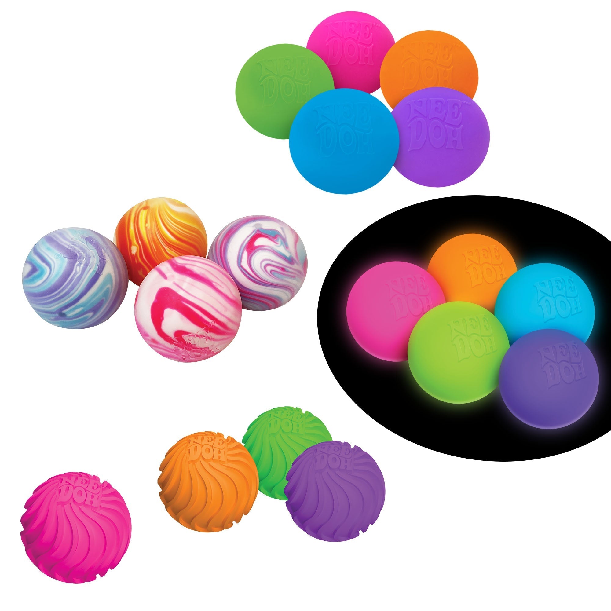Multi-Pack Value NeeDoh Teenie Singles | Select Clover Shore - Micro Squishy Sensory Balls Multi-Pack Value - Surprise Me! (Random Style)
